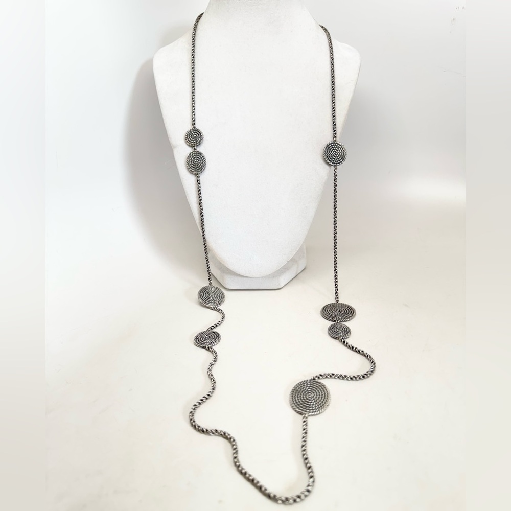 David Yurman Diamond Coil Long Necklace .925 - Picture 5 of 8